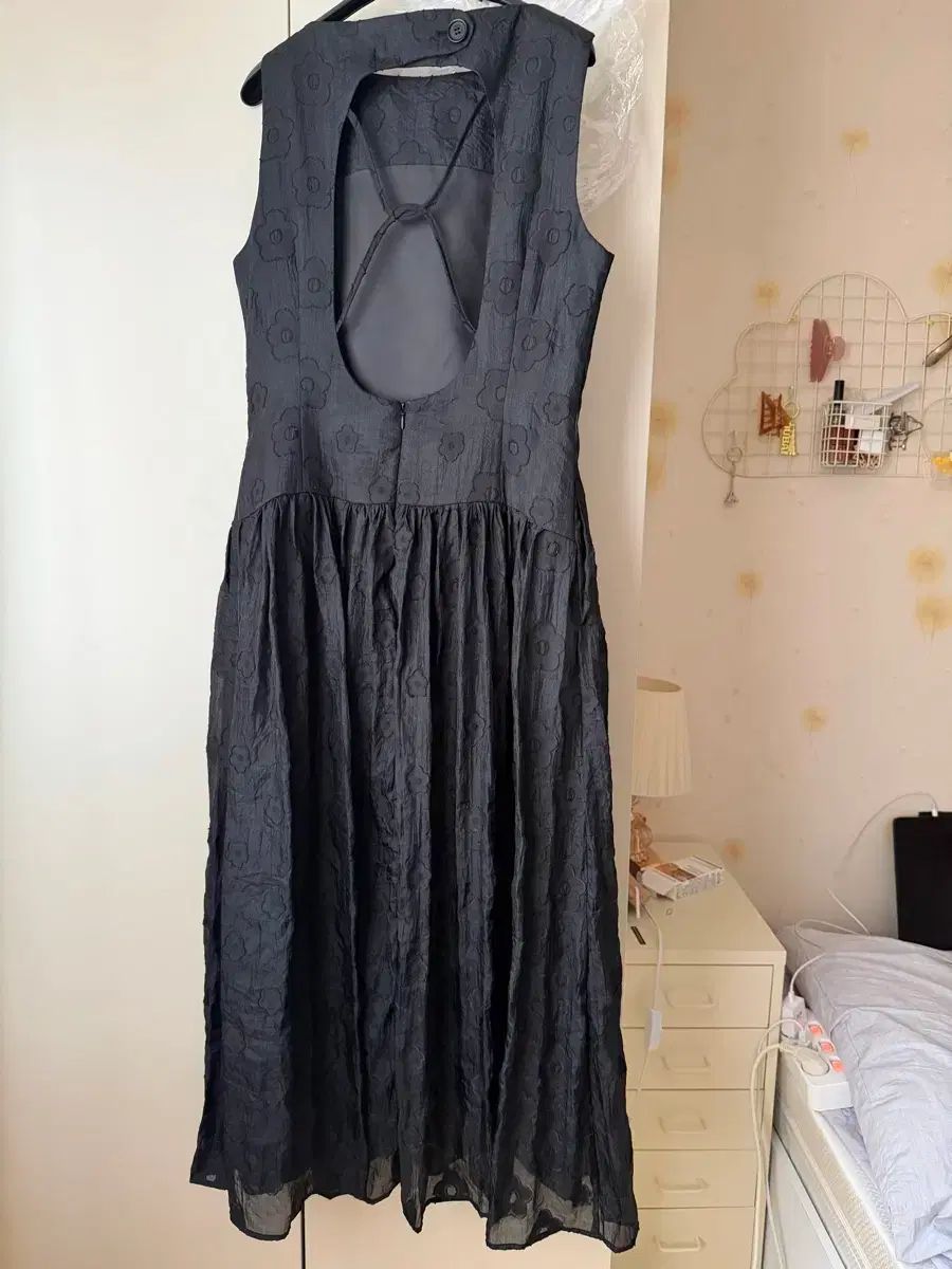  麻ONE PIECE バッグ ホール ドレス Sサイズ 長袖 七分袖 その他