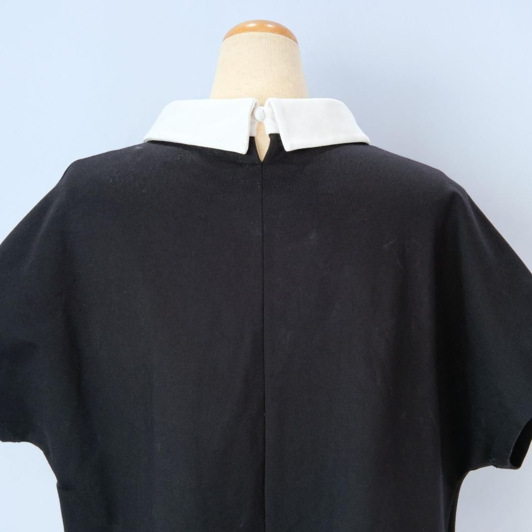  FRED PERRY フレッドペリー 月桂樹ロゴ リンガーT 黒×白 ワイドシルエット 刺繍 ドルマン 半袖 厚手 半袖(Tシャツ) Tシャツ カットソー