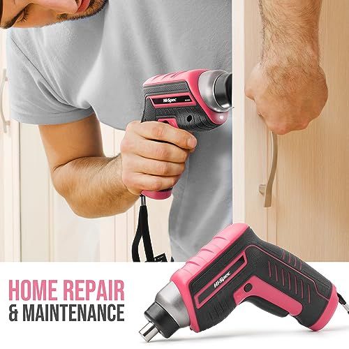  Hi-Spec 35点 ピンク ツールセット 電動ドライバー ドリルセット付き 家庭用工具セット 3.6 V 軽量 充電式ドライバー DIY 修理に最適 穴あけ電動工具セット - 女性向けのツールキット 32 ed 26 ef その他 キッチン 食器