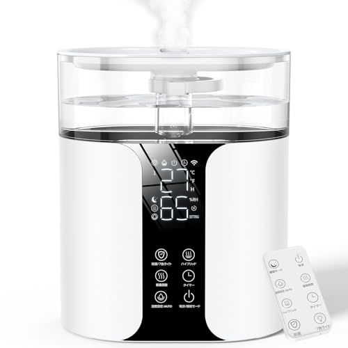 加湿器 大容量 8 L 新 6重除菌 自動加湿調整 ハイブリッド スチーム式 省エネ 加熱式 除菌 空気清浄機能 20 dB 静音 強力 湿度センサー スリープモード タンク持ち上げ可 上から給水 1 24 hタイマー 超音 efcf 2317