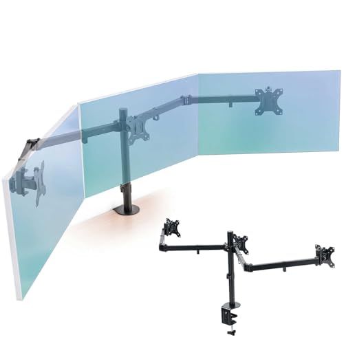 イーサプライ モニターアーム 3画面 トリプル 横並び 15 27インチ目安 耐荷重各8 kg クランプ式 グロメット式 左右 前後 縦画面 ケーブル収納 VESA EEX- 4 f 038 ad 5