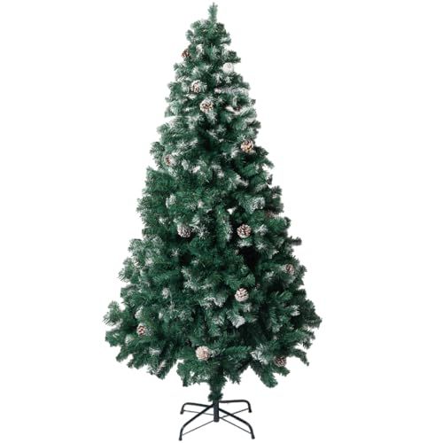 ツリー の葉の色を再現したナチュラルツリー 150 cm まつぼっくり 松かさ コンパクト収納 グリーン 雪付き a 88 c 7760