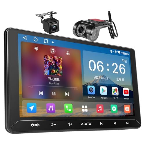 A 5 L 10インチディスプレイオーディオ 2 DIN オーディオ一体型 Androidナビ ワイヤレス CarPlay Android Auto WiFi対応 USB Bluetooth 1080 P録画機能付きフロントカメ バックカメ 538337
