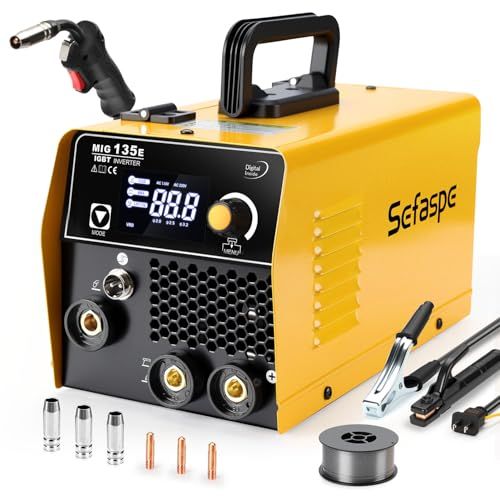 半自動溶接機 MIG 135ノンガス半自動溶接機 100 V 200 V兼用 1台3役 ノンガスMIG|被覆アーク|LIFT TIGに対応 初心者向け 小型軽量 の家庭用溶接機 ee 4 ddf 1 f