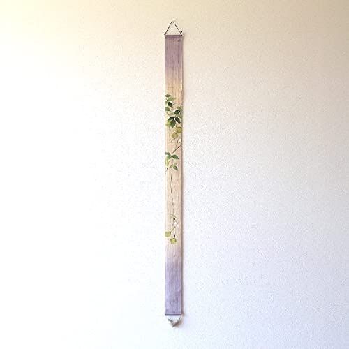 タペストリー おしゃれ 壁掛け 和風 和モダン 麻 縦長 細長い 細タペストリー フウセンカズラ 0 d 7065 5