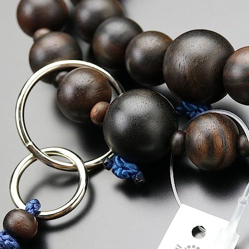 ≪ ≫念珠ドットコム 浄土宗 数珠 男性用 三万浄土 縞黒檀 艶消し 並環 梵天房 本式数珠 京念珠 京都 天然木 木製 葬式 葬儀 法事 法要 マイ数珠 数珠袋プレゼント efd 81 bab