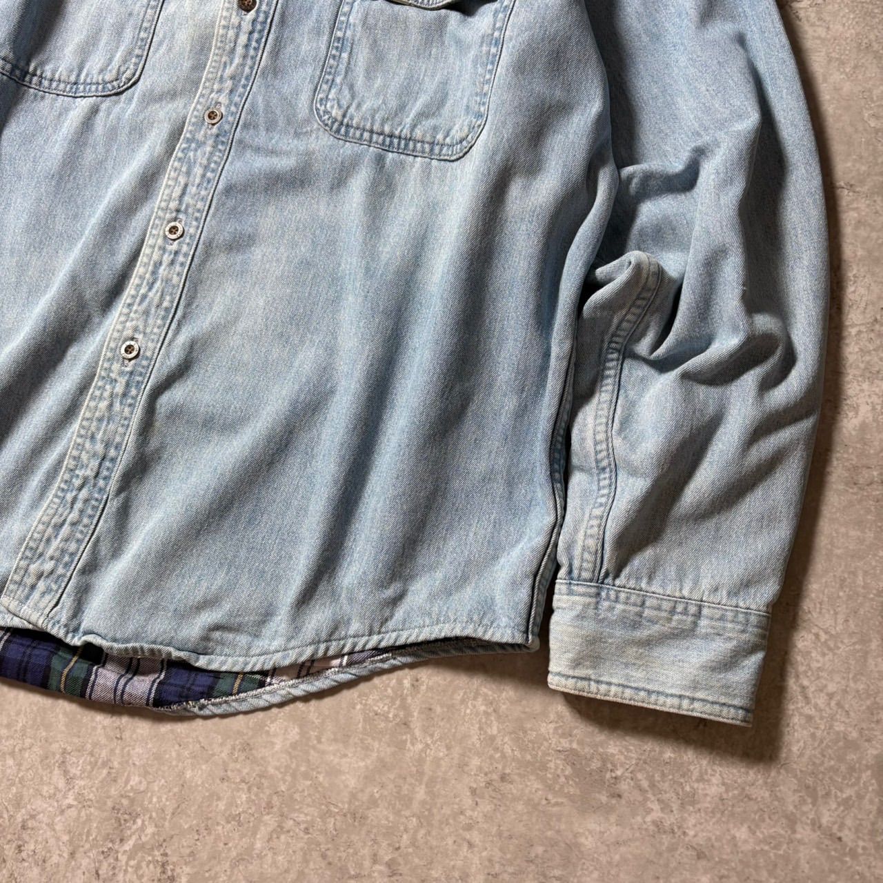 1990 s L.L.BEAN Denim Shirt 裏地ネル‼︎