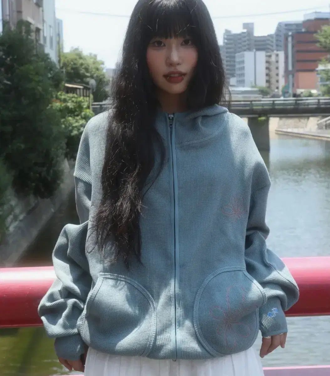 ジック 글랙 ヘイズ ワッフル フードジップアップ グリーン Mサイズ