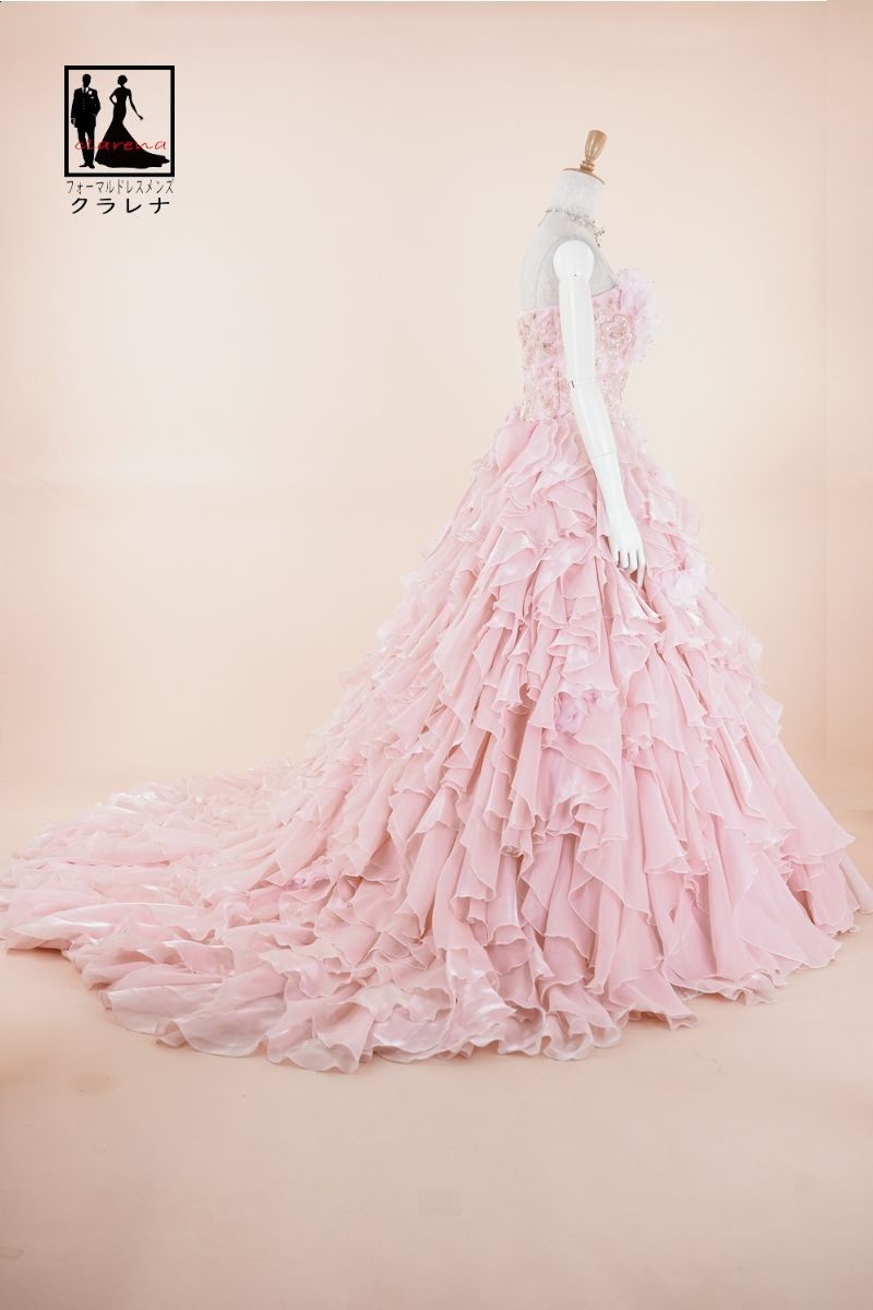 フォーマル衣装 サーモンピンク カラードレス9号フリー CLC 5198 チョーカー イヤリング付き クラレナ 販売 ドレス 洋装 品 リサイクル cd 9 11 ワイドデニム ベーシックカラー