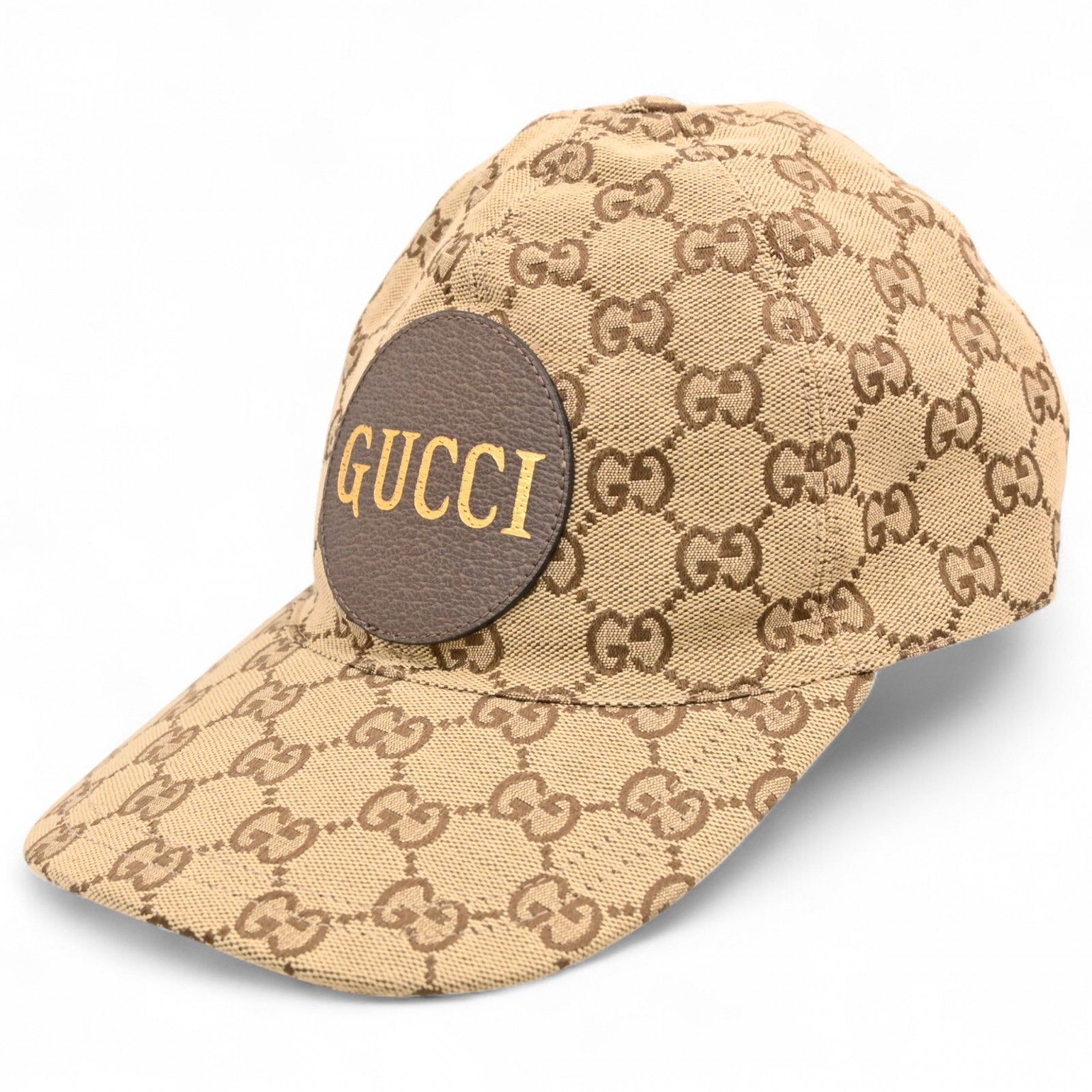 グッチ GGキャンバス キャップ 帽子 S ブラウン Aランク gu 6422 cc