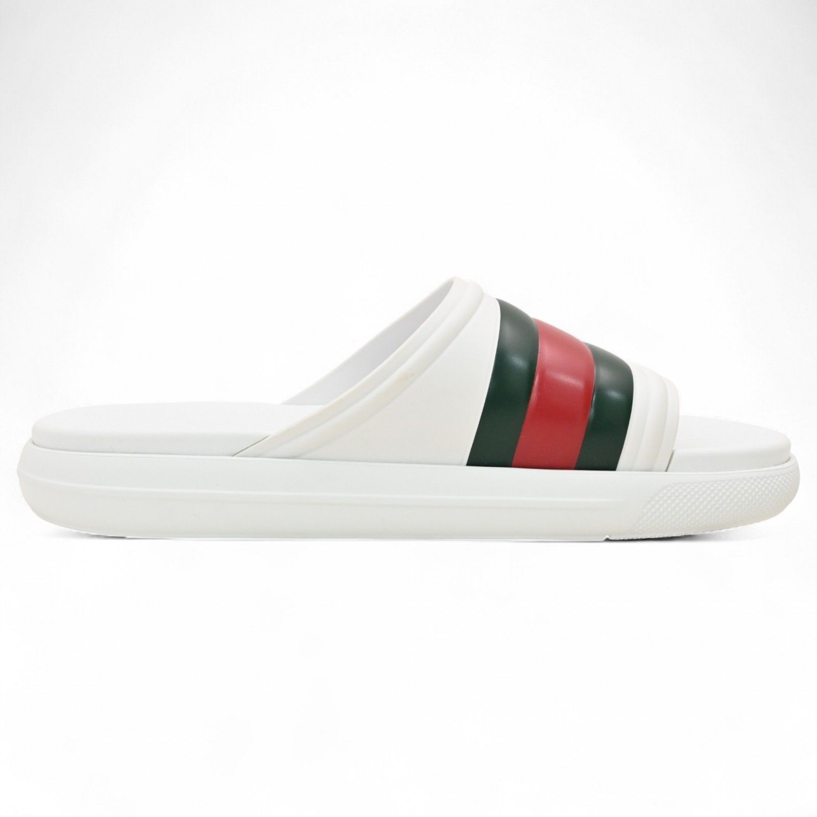 グッチ ウェブライン スライドサンダル サイズ8 ホワイト Aランク