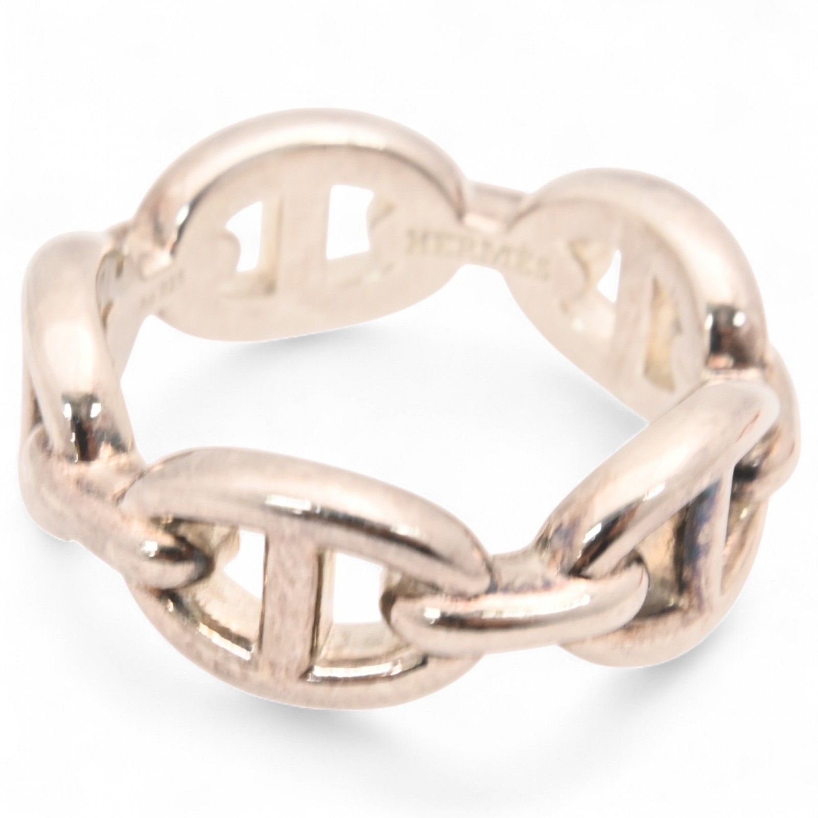 エルメス シェーヌダンクル アンシェネPM リング 52 シルバー Bランク he 7463 se