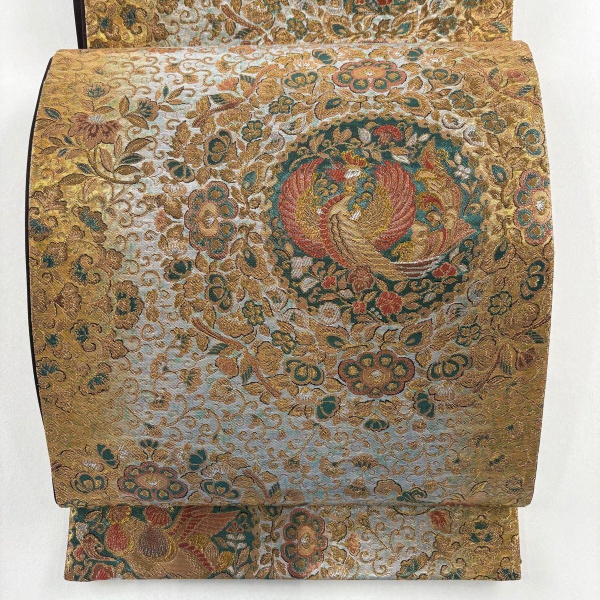 美品】 袋帯 秀品 花鳥 花唐草 箔 灰色 六通 正絹 【中古】 - メルカリ
