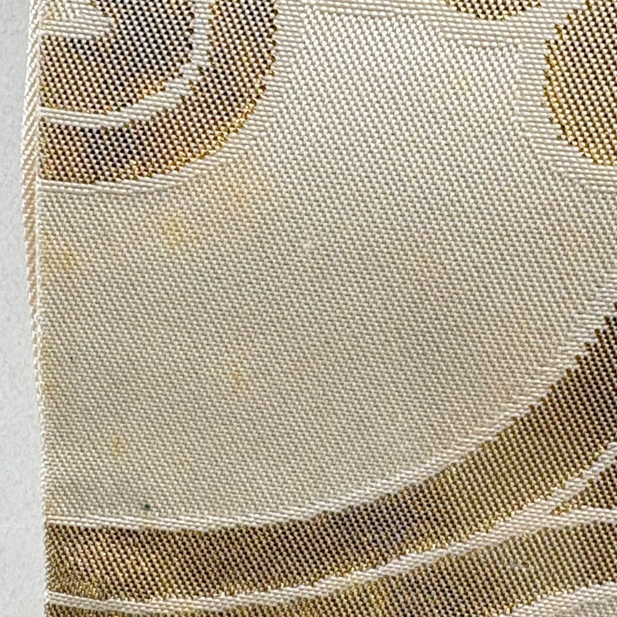 袋帯 秀品 川島織物 落款 花唐草 箔 ベージュ 六通 正絹 【中古