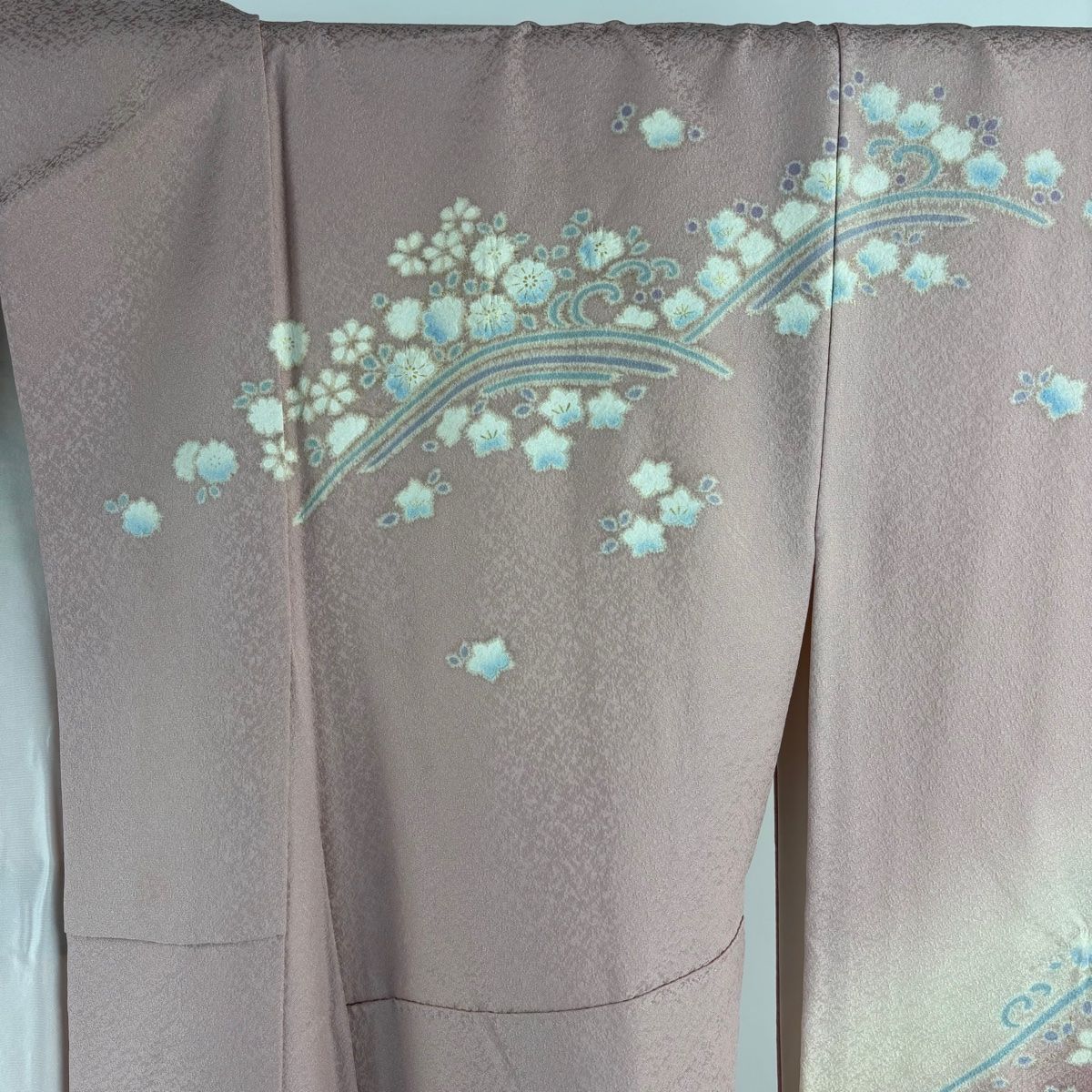訪問着 身丈168.5cm 裄丈68cm L 袷 袋帯セット 梅 波 金彩 絞り ピンク