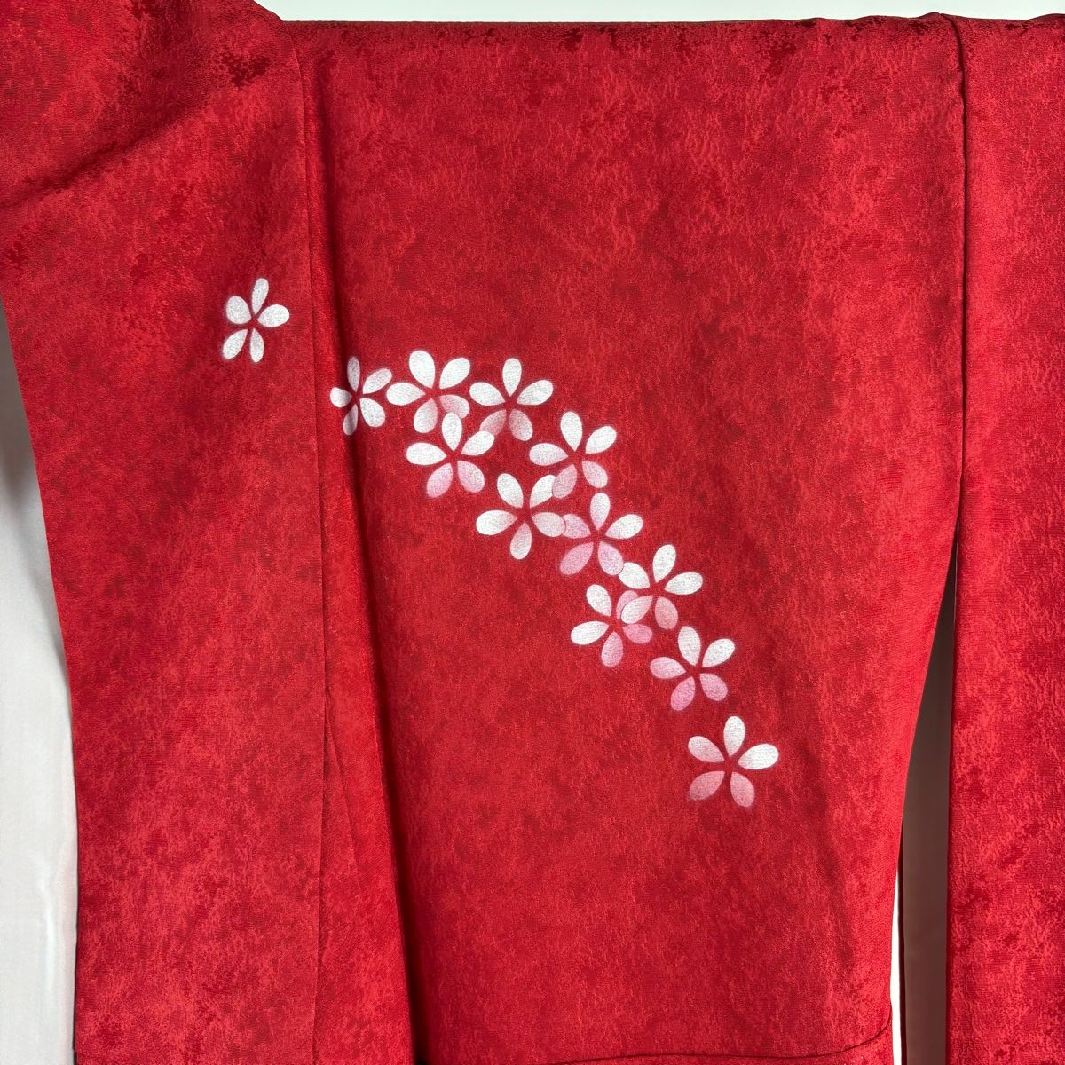 美品】 振袖 身丈157cm 裄丈68cm L 袷 袋帯フルセット 桜 流水 ぼかし 