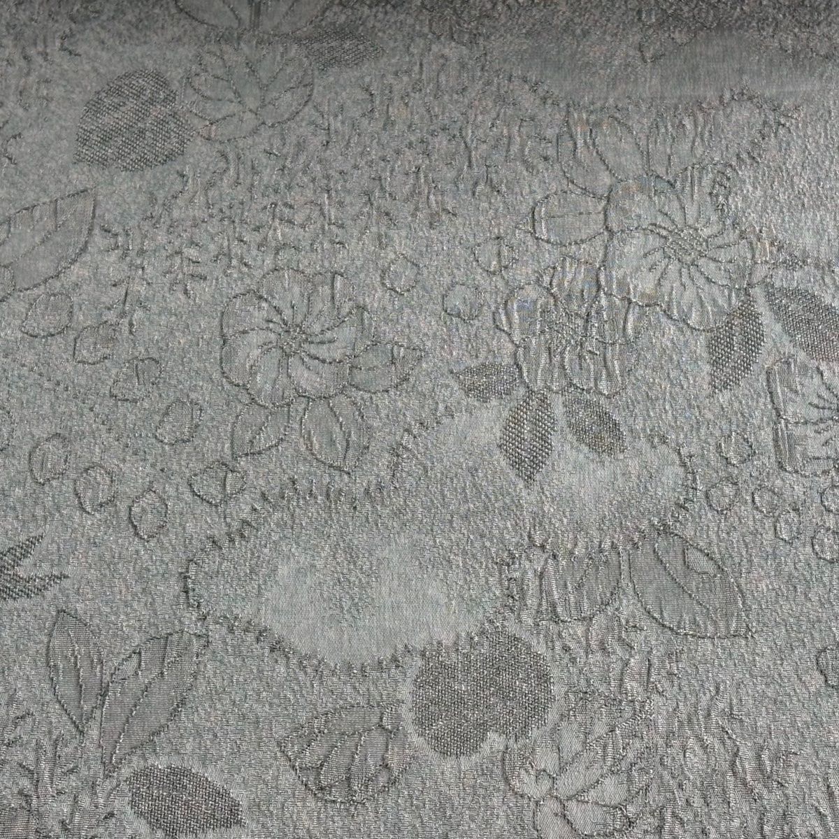 反物 小紋 辻が花柄 笹 灰紫 正絹