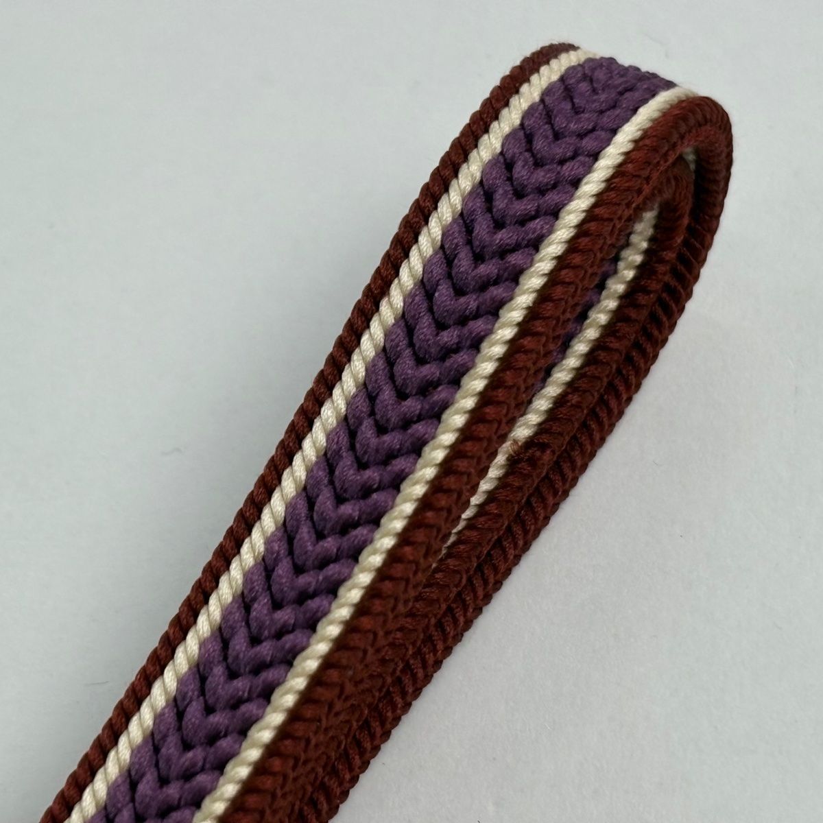 帯締め 無形文化財 五嶋紐 江戸組紐 縞 赤茶 正絹 和装小物