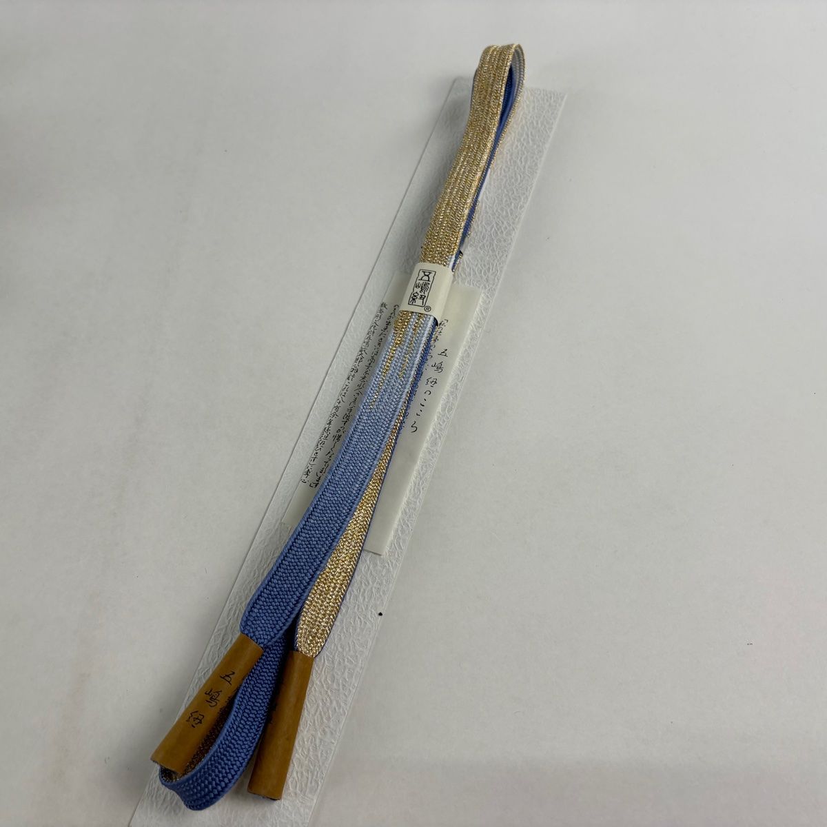 帯締め 無形文化財 五嶋紐 江戸組紐 金糸 青灰色 正絹 和装小物