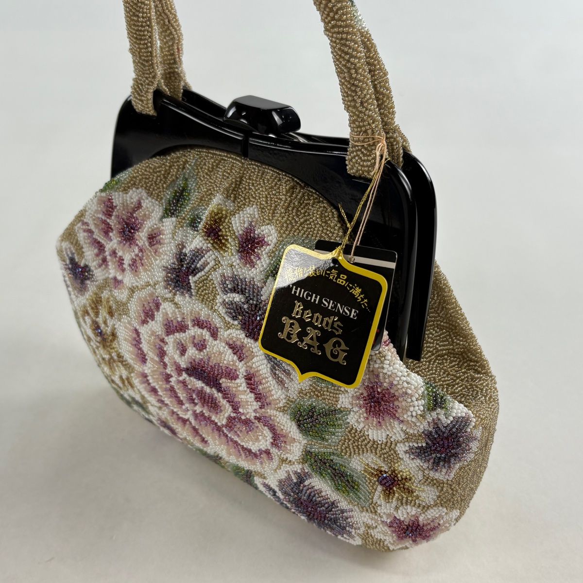 美品】 和装バッグ 名品 ビーズバッグ フォーマル 牡丹 ビーズ