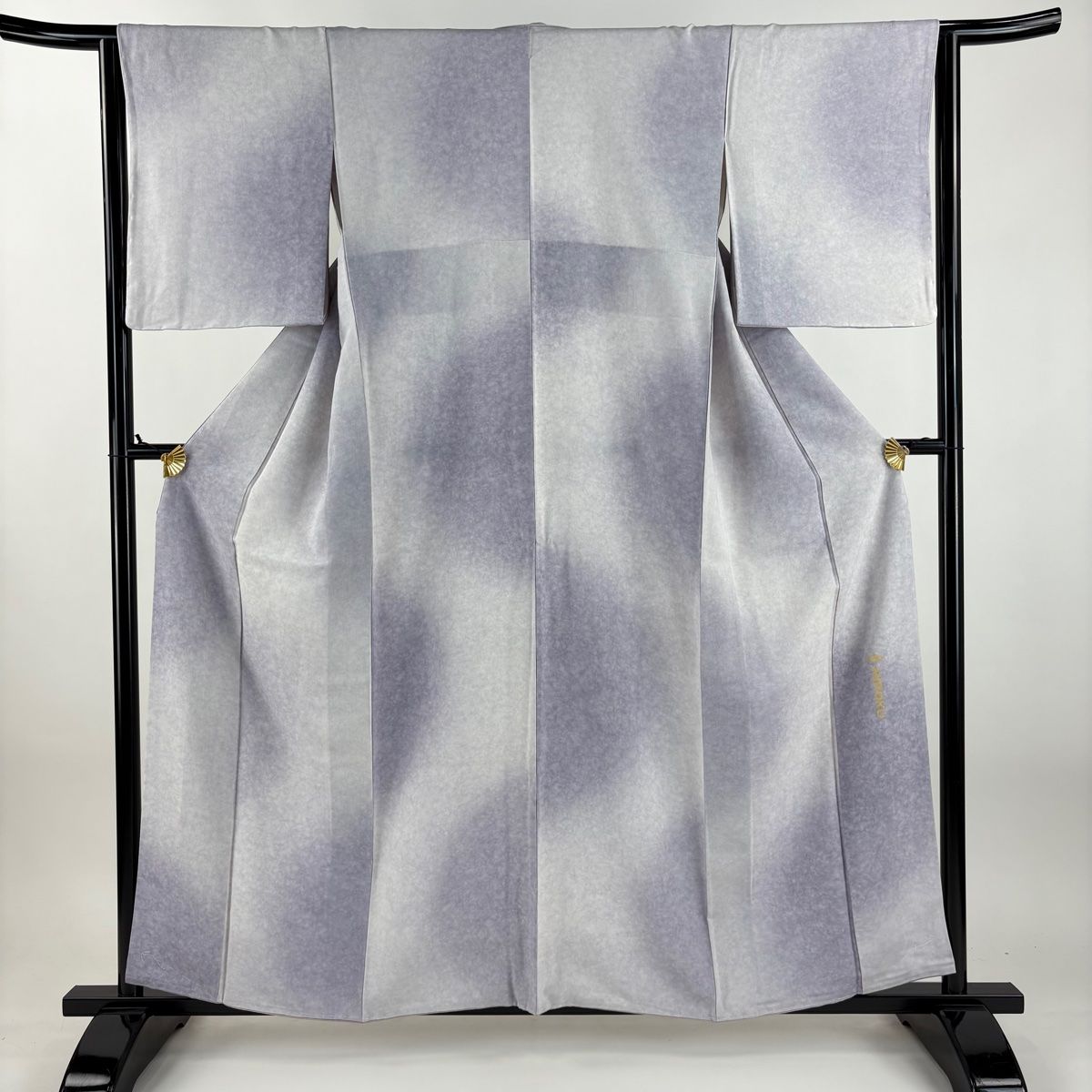 小紋 身丈159 5 cm 裄丈64 M 袷 ぼかし柄 幾何学 薄紫 正絹 秀品