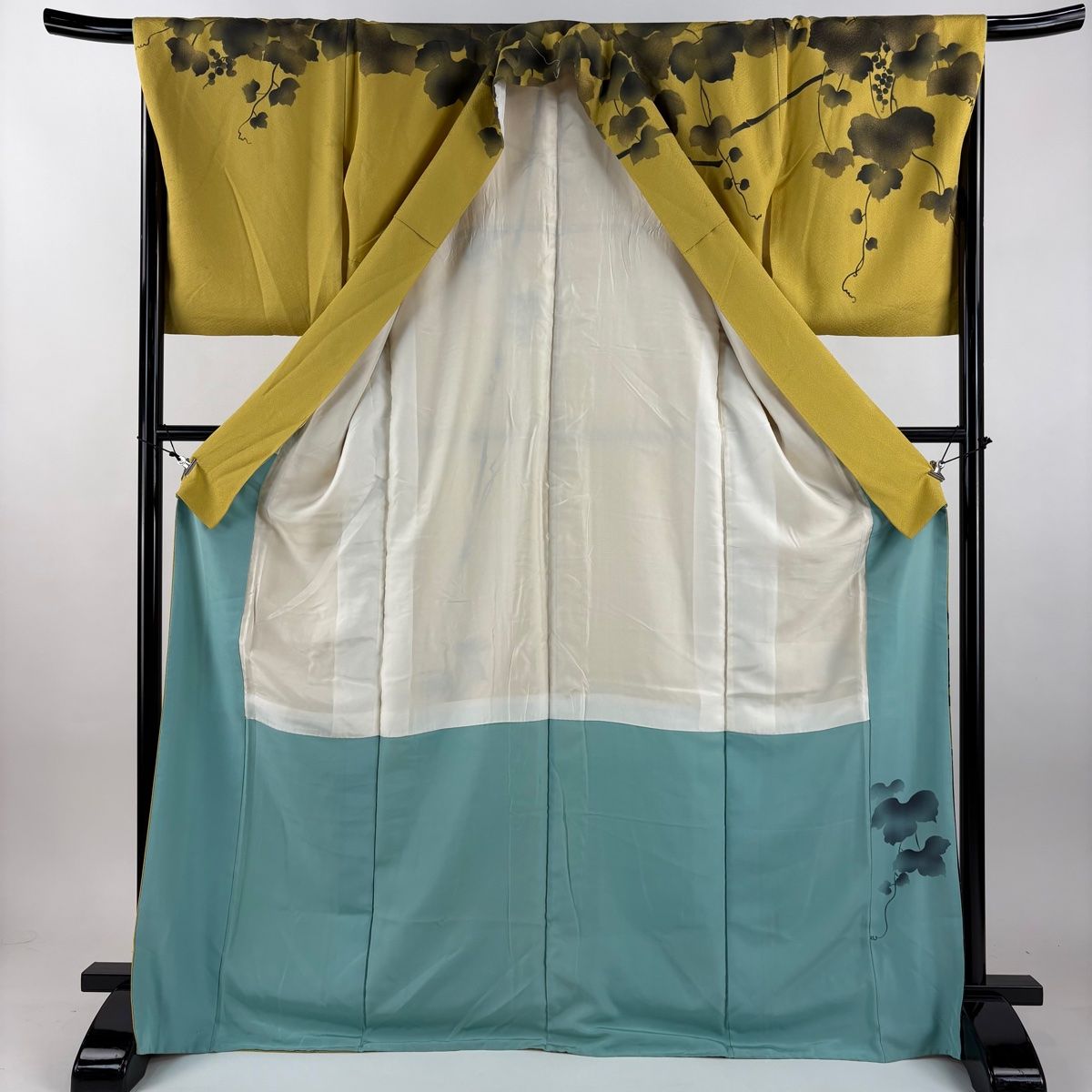 訪問着 身丈170.5cm 裄丈68cm L 袷 中村乃武夫 やまと 落款 葡萄 金彩