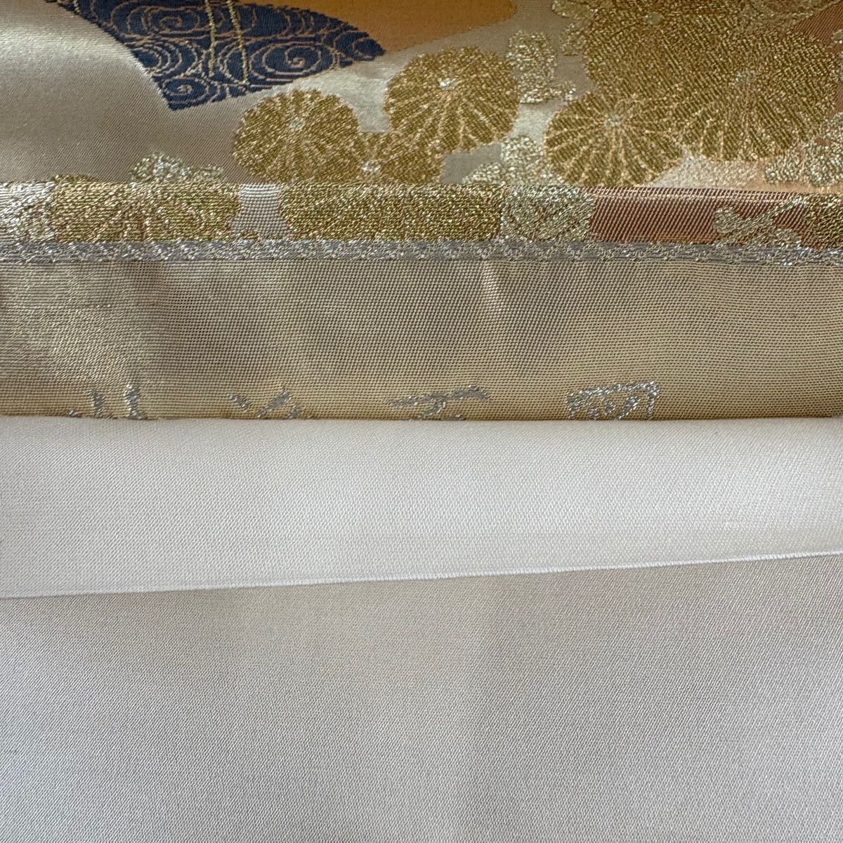 袋帯 秀品 扇面 花鳥 刺繍 金銀糸 金色 六通 正絹 【中古】 - メルカリ