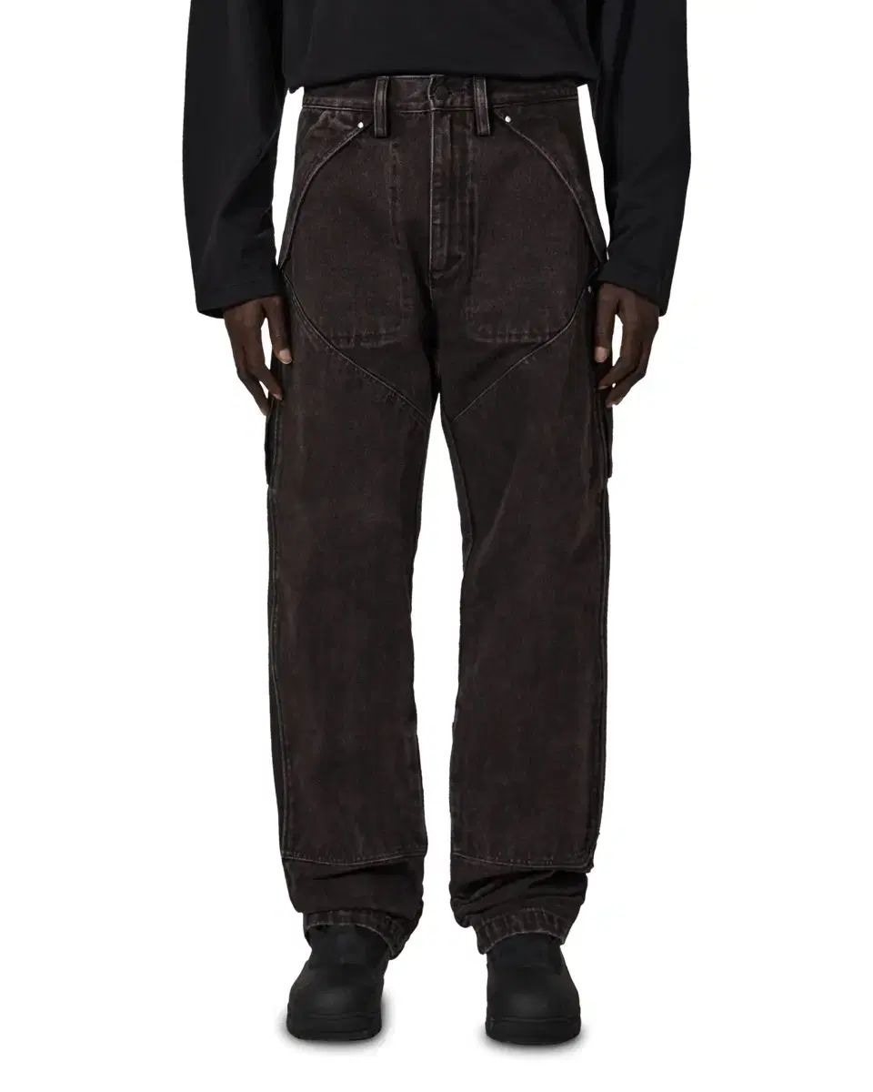 ROA x Wrangler ORR デニム カーゴパンツ DARK BROWN M