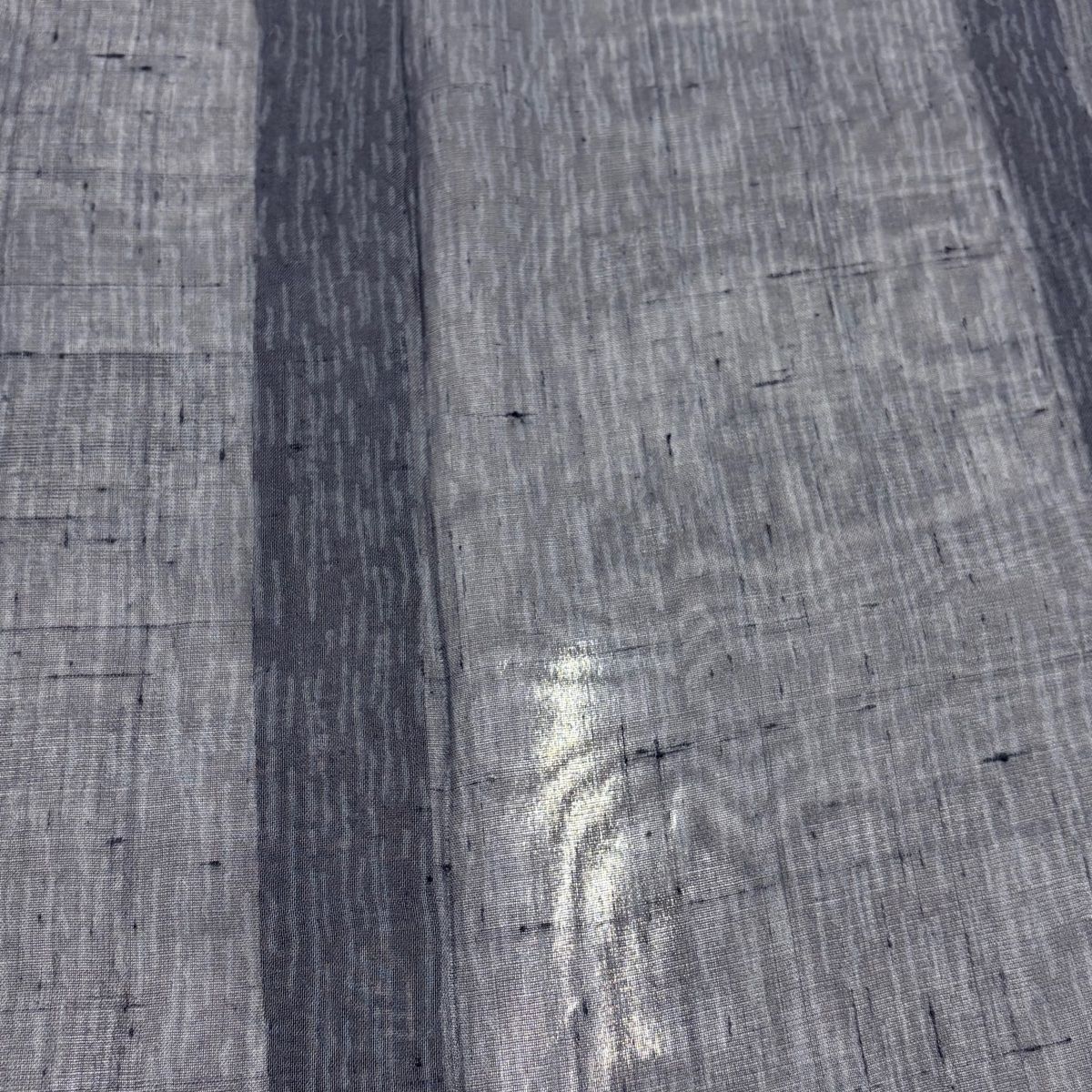  小紋 身丈154 5 cm 裄丈65 M 薄物 夏紬地 幾何学 灰色 正絹 秀品 小紋 着物