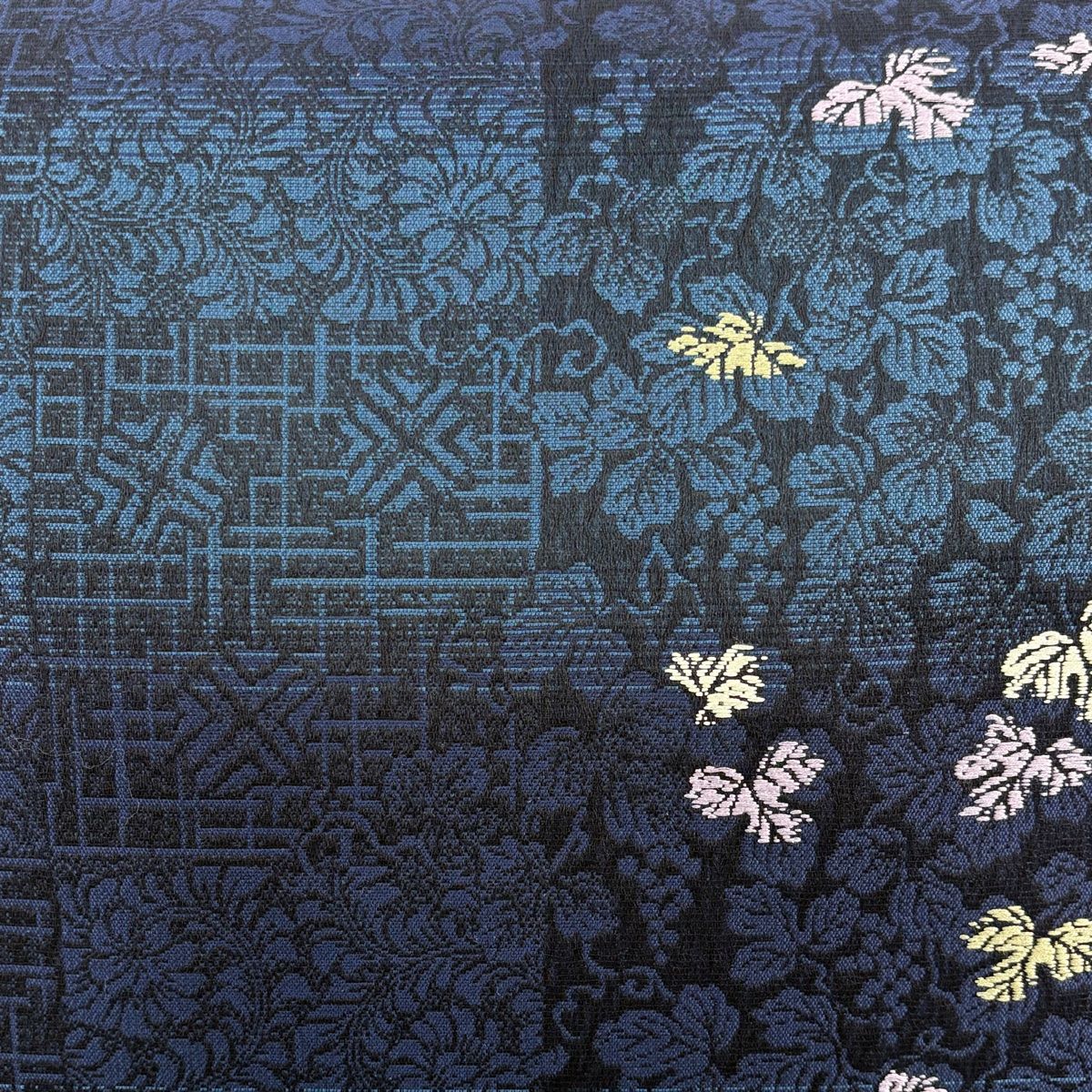 正絹 全通袋帯【花唐草 ブルー】 No.1767 正絹 全通袋帯【花唐草 ブルー】 No.1767