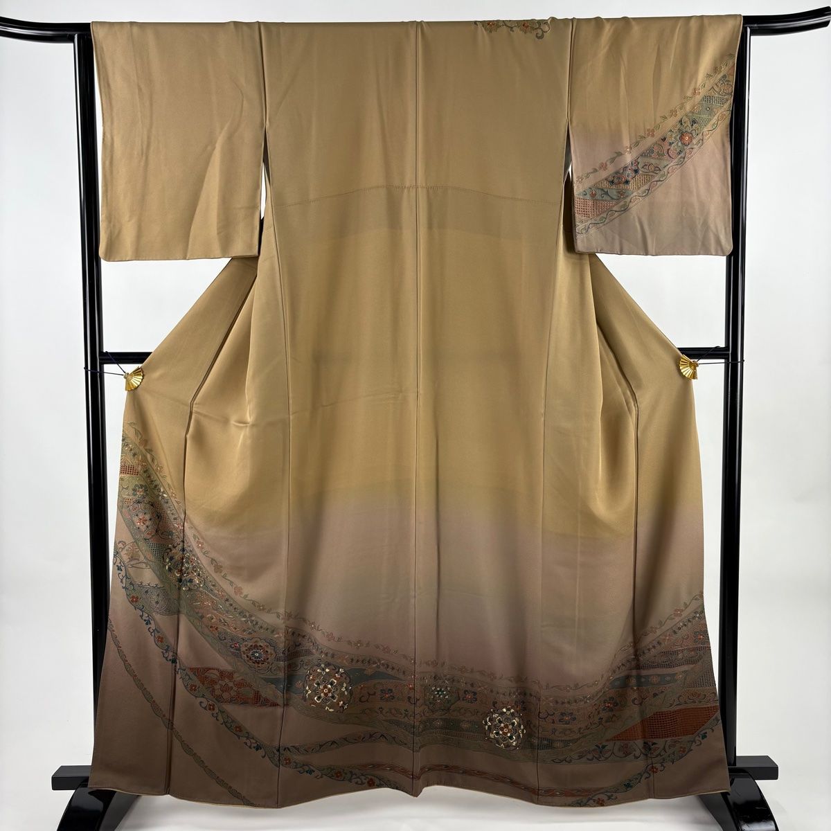 170万ノット！多色織！輝く ストア 本場イラン産 絨毯 円形100cm‐201251