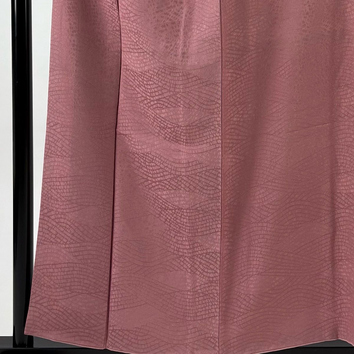 色無地 身丈158.5 cm 裄丈65.5 M 袷 千總 地紋 ピンク 正絹 一つ紋