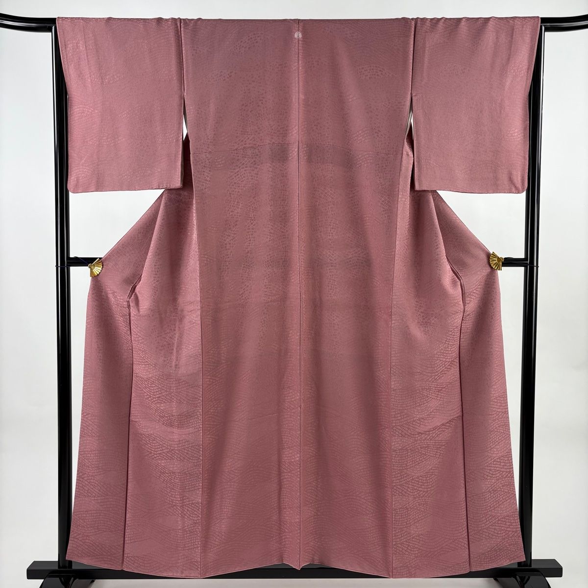 色無地 身丈158.5 cm 裄丈65.5 M 袷 千總 地紋 ピンク 正絹 名品 一つ紋