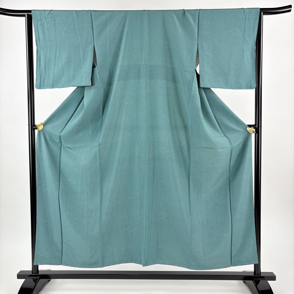 江戸小紋 身丈153 cm 裄丈64.5 M 袷 雲文 花 青緑 正絹