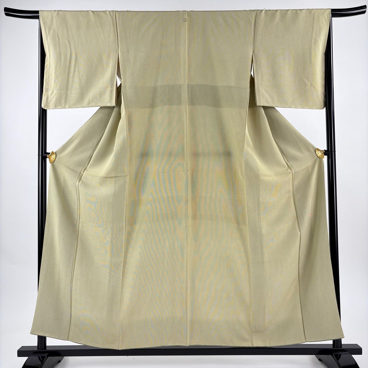 江戸小紋 身丈157 cm 裄丈67 5 L 袷 落款 万筋 抹茶色 正絹 一つ紋