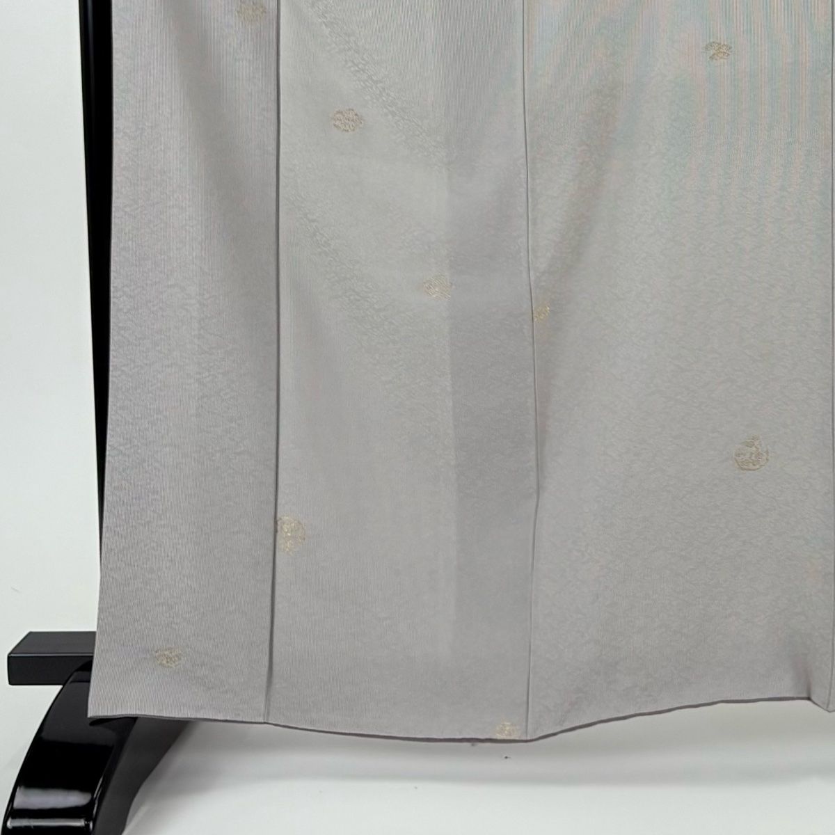 小紋 身丈164.5 cm 裄丈65.5 M 袷 金田政山 落款 松竹梅 地紋 金糸 灰色 正絹