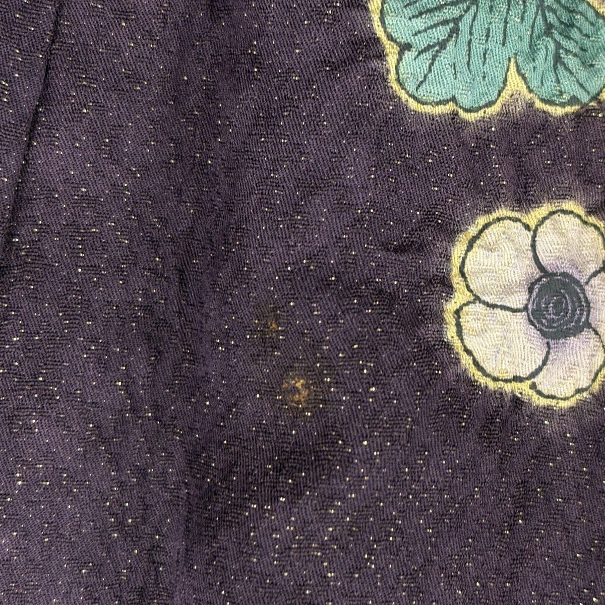  訪問着 身丈158 cm 裄丈62 S 袷 落款 辻が花柄 金通し ぼかし 灰紫 正絹 訪問着 付け下げ 着物