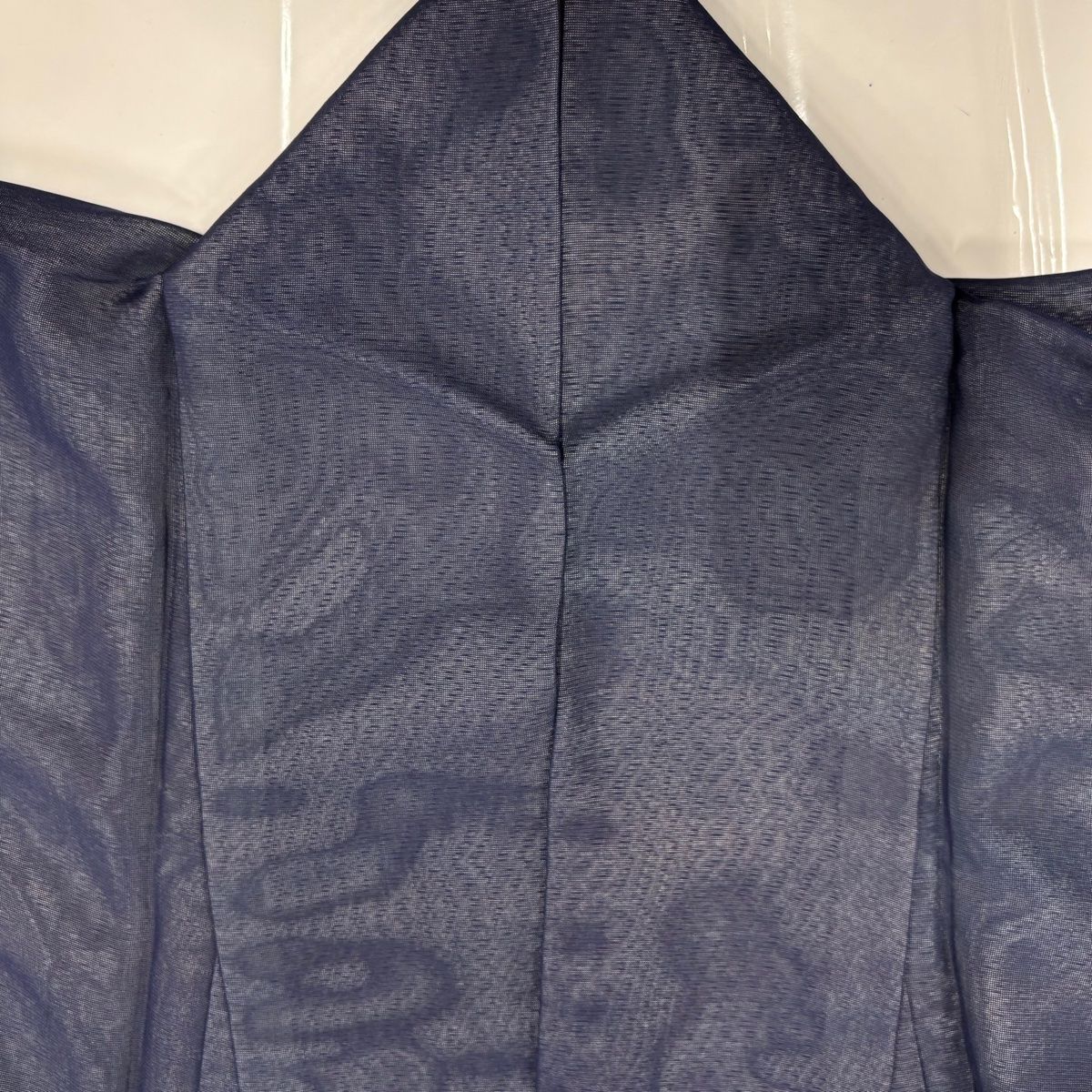  付下げ 身丈160 cm 裄丈64 M 紗絽袷 桔梗 銀彩 紺色 正絹 名品 訪問着 付け下げ 着物