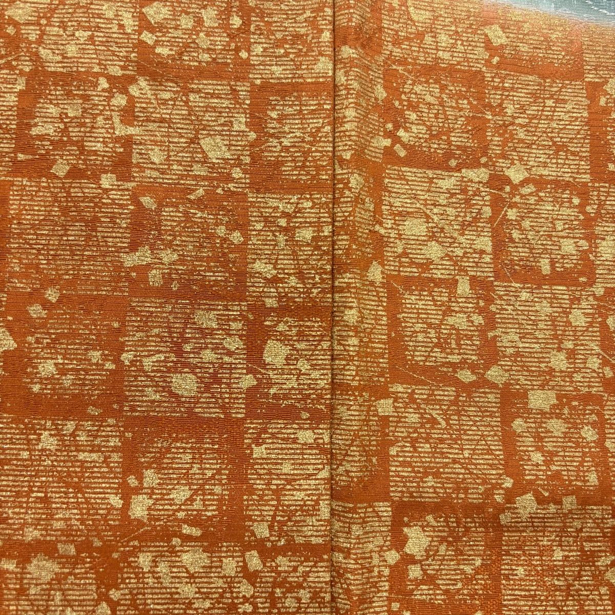  訪問着 身丈158 cm 裄丈61.5 S 袷 市松 箔散らし 金彩 灰緑 正絹 一つ紋 訪問着 付け下げ 着物