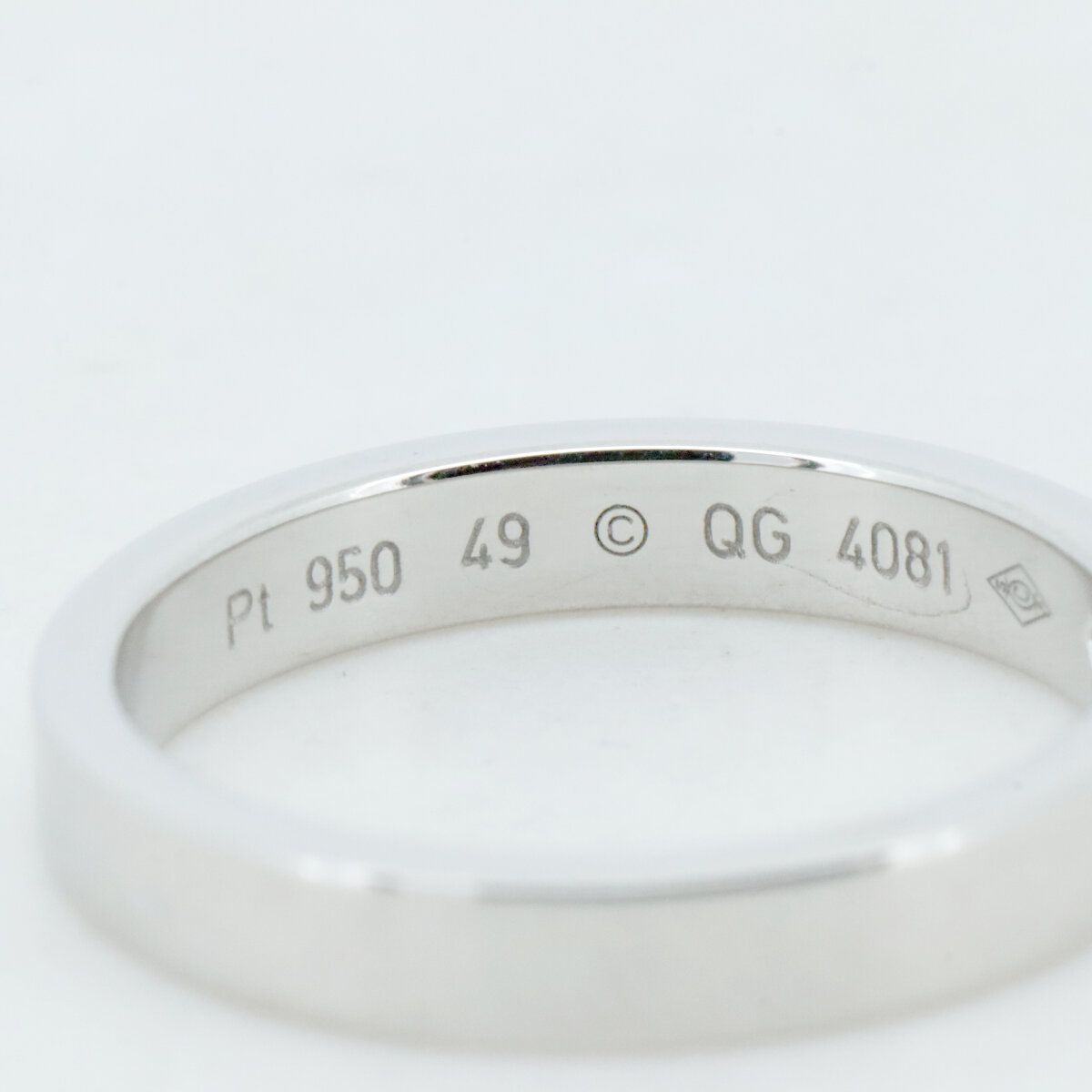 カルティエ エングレーブド ダイヤモンド リング 指輪 9号 Pt950