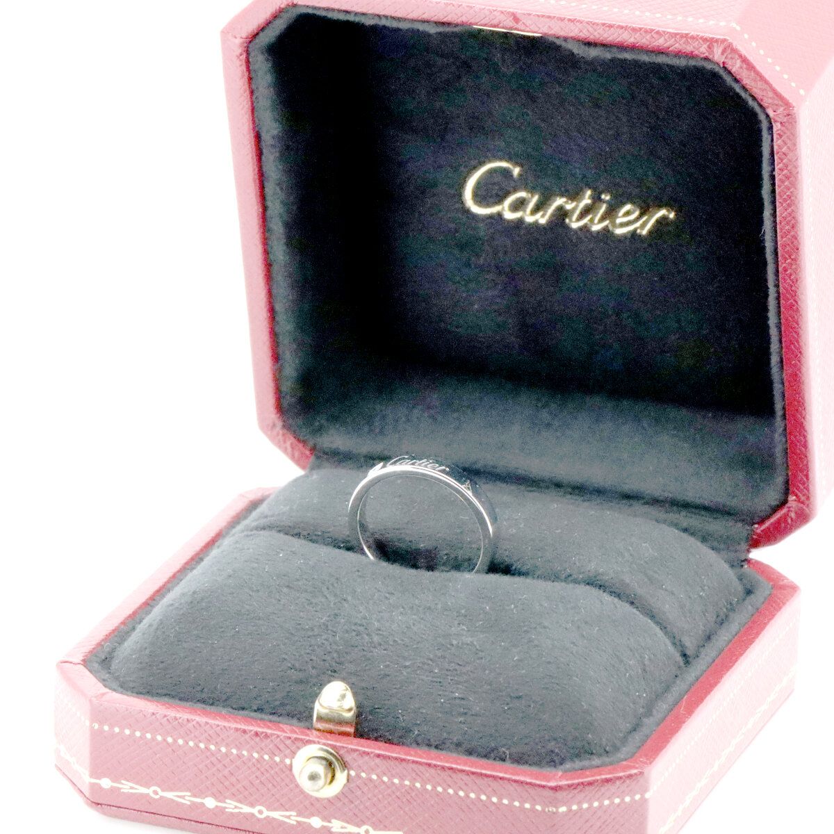 カルティエ エングレーブド ダイヤモンド リング 指輪 9号 Pt950