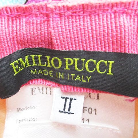 エミリオプッチ EMILIO PUCCI バケットハット つば広 帽子 2 ピンク系