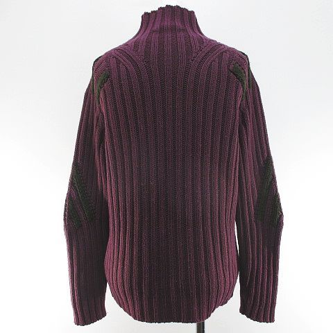 エトロETROシルクとウール長袖ニットセーター エトロ ETRO 長袖 ニット セーター M 紫系 パープル ハイネック 伸縮性