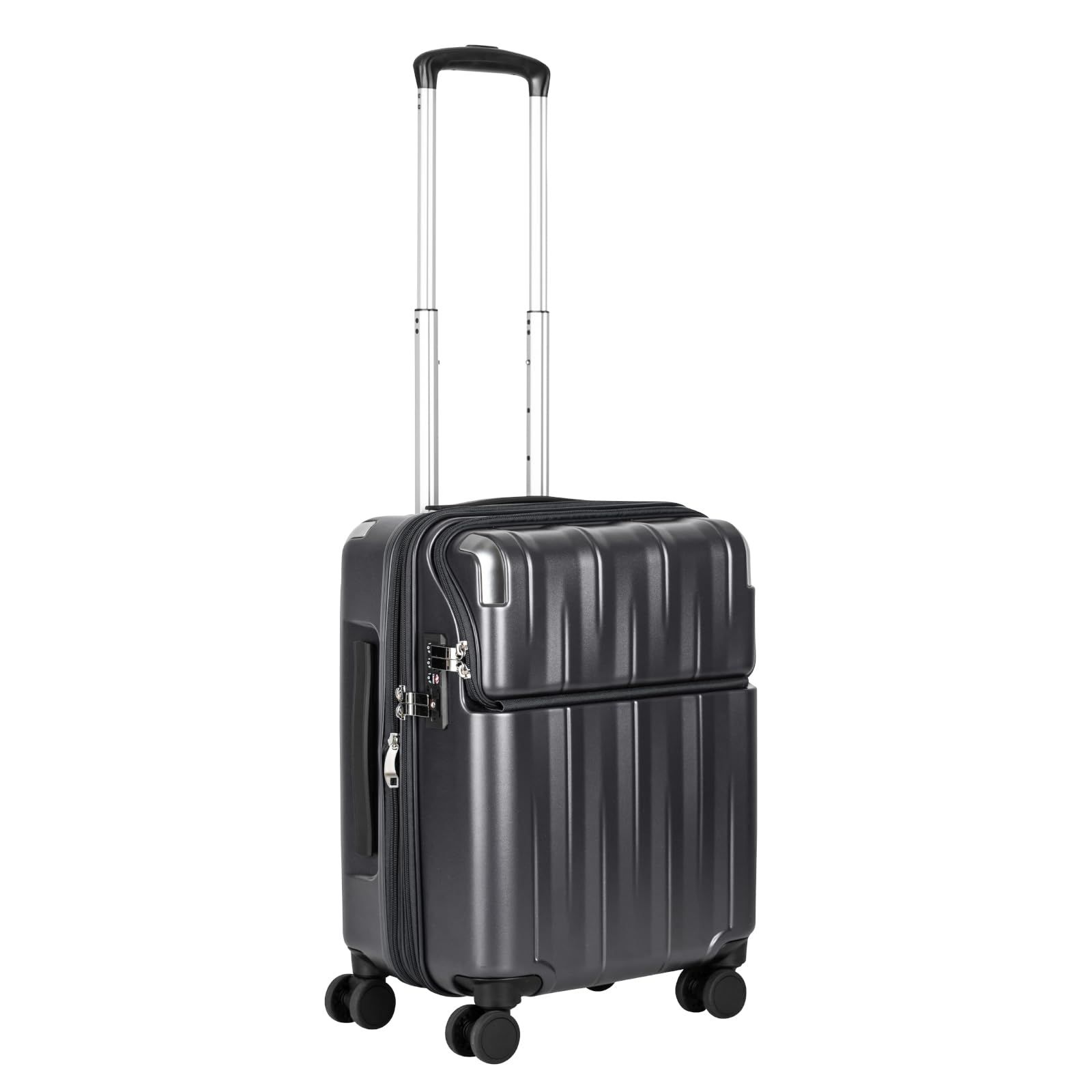 トラベリスト スーツケース キャリーケース ジッパーキャリー 機内持ち込みサイズ トップオープン フロントオープン ブレーキ付き ストッパー付き 拡張機能 レスト 35 L 43 53 cm 3 9 kg ブラック