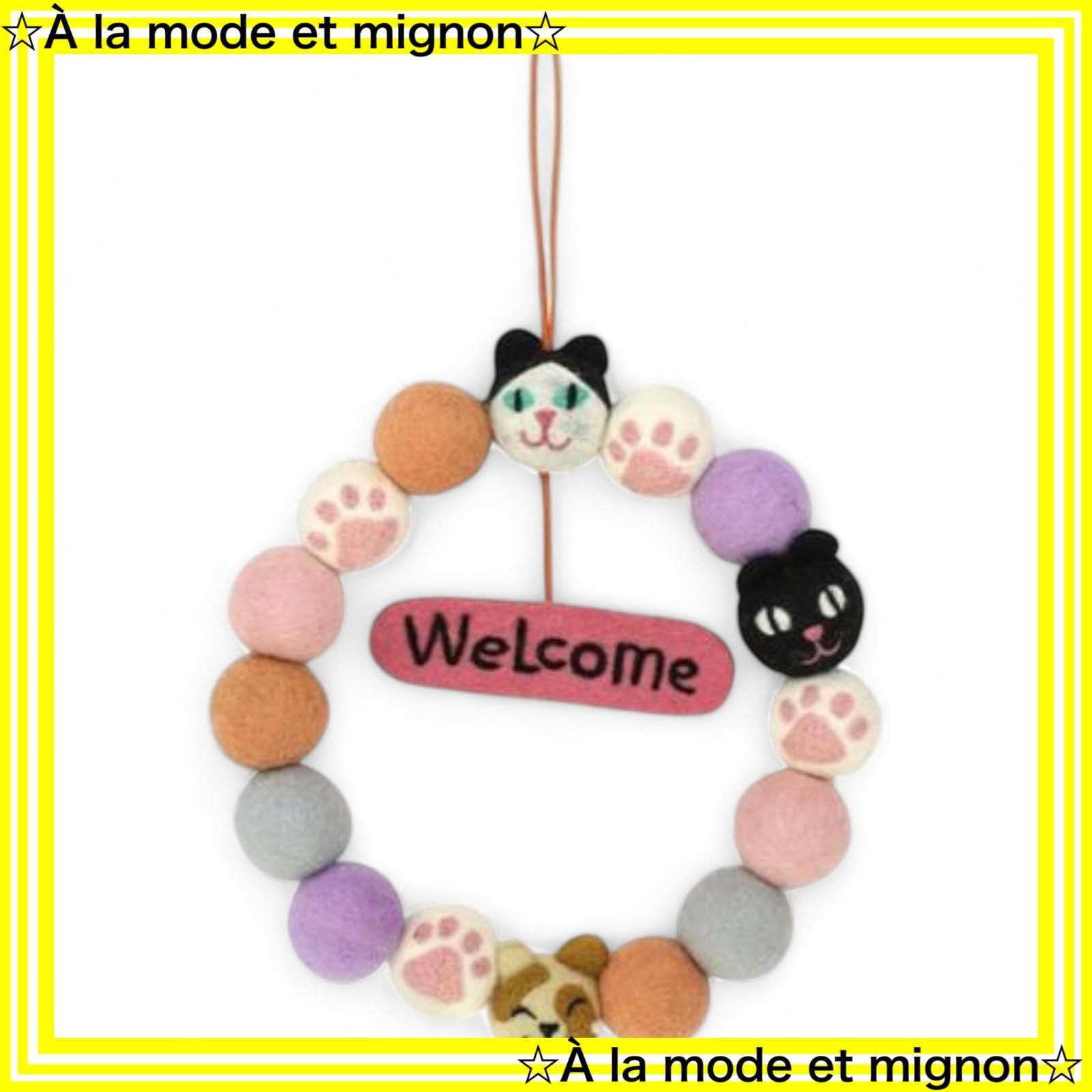 2 WAY 飾り ～ プレゼント 匠美風Select フリースタイル オーナメント フェルトリース ウェルカム ネコ