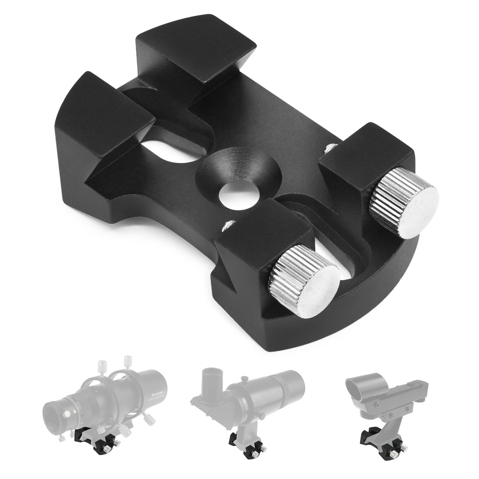 Astromania ユニバーサル クイックリリース ファインダー シューベース Schmidt Cassegrains その他の望遠鏡用 直径130 400 mm MQR III-IV Witty OneとVブラケット用 ブラック