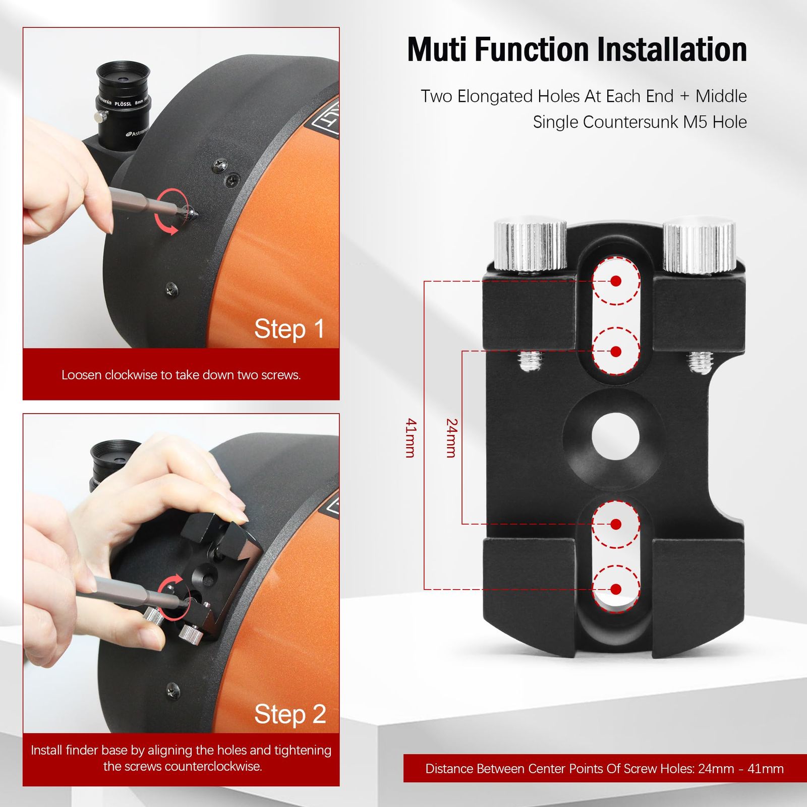  Astromania ユニバーサル クイックリリース ファインダー シューベース Schmidt Cassegrains その他の望遠鏡用 直径130 400 mm MQR III IV Witty OneとVブラケット用 ブラック その他 カメラ