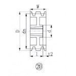 ＥＶＮ ブッシングプーリー ＳＰＺ ２００ｍｍ 溝数３