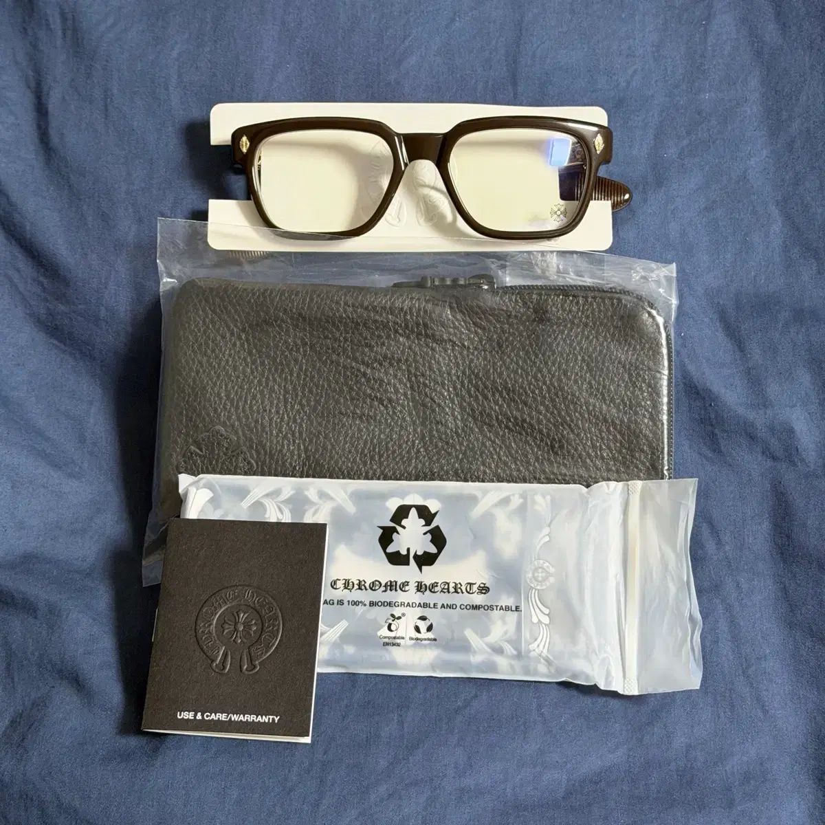 53 CHROME HAEATS クロムハーツ pen 15 GOLD ブラウン メガネ