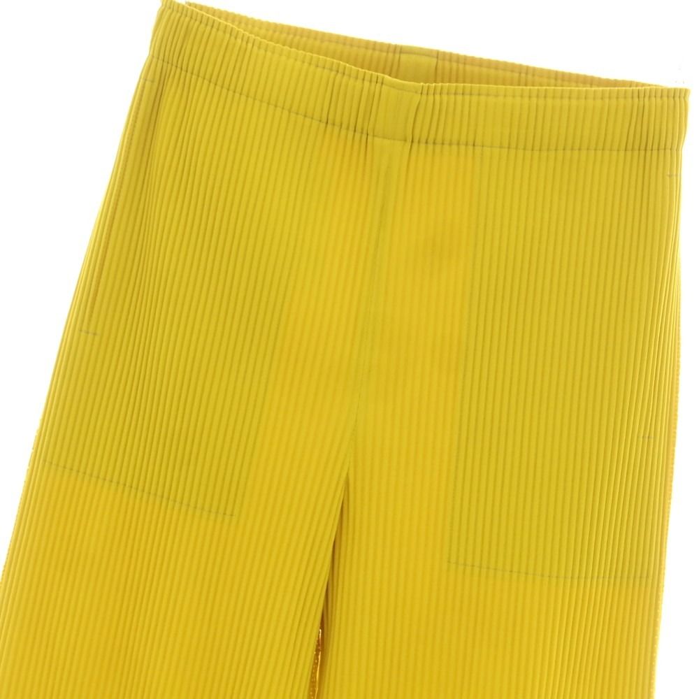 ミー イッセイミヤケ me ISSEY MIYAKE 秋冬 ポリエステル系 プリーツ イージーパンツ イエロー系 サイズ表記なし M位 レディース